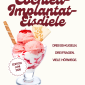 Im Mittelpunkt steht ein Eisbecher mit mehreren Kugeln rosa Speiseeis, garniert mit Waffelr&ouml;llchen, einer Eiswaffel und roter So&szlig;e. Dar&uuml;ber ist in gro&szlig;er, geschwungener Schrift der Schriftzug 'Cochlea-Implantat-Eisdiele' zu sehen. Daneben stehen in serifenloser Schrift die Zeilen 'DREI EIS-KUGELN.', 'DREI FRAGEN.', 'VIELE H&Ouml;RWEGE.' sowie ein runder Aufkleber mit der Aufschrift 'EDITION JUNI 2026'. Unten rechts befindet sich das Logo der Schwerh&ouml;rigenseelsorge der Evangelisch-Lutherischen Kirche in Bayern.